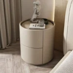 Round Nordic Solid Bedside Wood Table, New Modern Simple Small Bedroom Storage Cabinet, Living Room Afas Cabinet, Home Furniture
