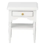 Bedside Table Furniture Wood Bedside Table 1:12 White Mini Bedroom Furnishing Articles Wooden Bedside Table Model