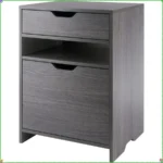 Compact 4-Drawer Filing Storage Cabinet, Home Office Organizer with Lock, Charcoal Document File for Small Spaces