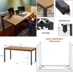 Modern 30X60 Inch BIBOC Desk: Spacious Computer, Dining, and Meeting Table with Simple Style and Sturdy Construction