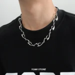 New Trend Irregular Titanium Steel Necklace For Man Luxury Collar Chain Unisex Jewelry Street Hip Hop Accessories Wholesale