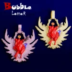 Bubble Letter Iced Out Blood Organ Arrow Wing Necklace Pendant Colgante Rompecorazones Oro Blanco Hip Hop Jewelry