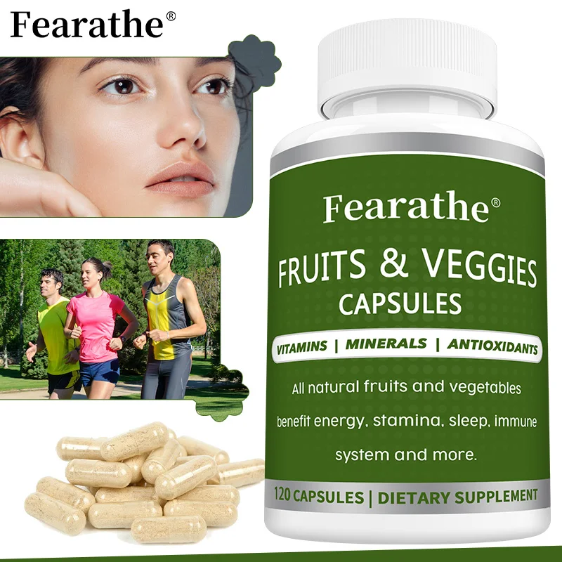 kf-S804beedf6baf434cbea8122af54927c3p Fruit and Vegetable Capsules - with Vitamins and Minerals, Antioxidants, Promote Energy, Endurance, Sleep, Immune System - Image 1