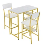 Bar Table Set for 2 Kitchen Breakfast Counter Height Chairs Set with Storage