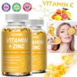 Soomiig Vitamin C with Zinc Capsules Vitamin C 1000MG, Zinc 20 Mg, for Immune Support Powerful Antioxidant & Energy Production