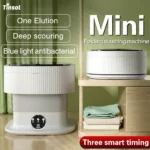 10L Portable Compact Folding Washing Machine with Timed Spin Dry Function for Socks, Underwear, and Lingerie Cleaning