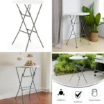 Elon 32-Inch Round Folding Bar Table for Parties and Commercial Use, Suitable for Indoor and Outdoor Plastic Tall Round Tables