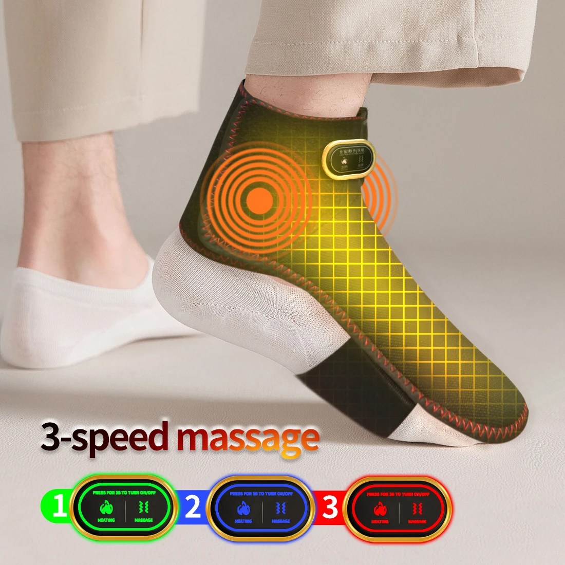 kf-S8dcb8232282347bba44aa6e0830703e7q Wireless Ankle Heating Pad Electric Vibration Massage Heated Foot Hand Wrap for Wrist Ankle Rechargeable Heating Wristband Brace - Image 1