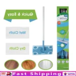 Wet and Dry Mop Sweeper Kit Includes 10 Refill Pads Ideal Hard Floor Cleaning Traps Dust Dirt and Pet Hair