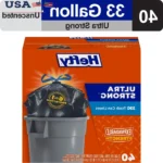 Ultra Strong Extra Large Trash Bags Heavy Duty Puncture Resistant Drawstring Closure 33 Gallon Large Trash Can Liners 40 Count