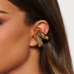 4 Pcs Fashion C Shape Ear Cuff Earrings No Piercing Accessories Goth Smooth Metal Thick Cartilage Clip Earrings Women Jewelry