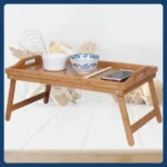 Foldable Bed Tray Table - Multi-Angle Laptop Stand with Breakfast Tray, Adjustable Tatami Style Desk for Bedroom & Bay Window