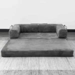 Boneless Couches for Living Room Air Compression Fabric Flannel Deformable Modular Couch Sectional Composable Teddy Sofa Bed