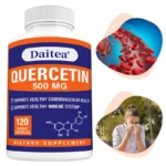 Quercetin 500mg Capsules, Antioxidant Supplement, Supports Skin, Heart and Immune System Health, Promotes Cardiovascular Health