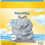 High kitchen drawstring trash bags - Stink Shield 13 gallon white trash bags, 110