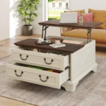Farmhouse Square Lift-Top Coffee Table Large with Hidden Compartment Living Room