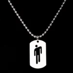 Billie Skew Head Tag Stainless Steel Pendant Necklaces Fashion Hip Hop for Men Women Hang Tag Metal Crafts Jewelry Gift