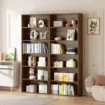6-Tier Open Bookcase and Bookshelf, Floor Standing Wood Display Storage Shelves 71 Inch Tall Bookcase Home Decor Furniture for