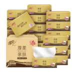 Qingfeng Tissue Paper Gold Log Thick and Soft 80 Sheets 4 Layers 20 Packs of Paper Towels Napkins Facial Tissue Paper Full Box Affordable Package