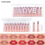 10 PCS Matte Lipstick Kit lip gloss Korean cosmetics LIp gloss Long Lasting Makeup for women Lip pencil cheap make up Beauty