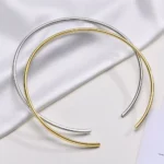 Stainles Steel Chocker Collar Necklace For Women, Open Neck Cuff Torques , Minimalist Necklace Birthday Party Gift