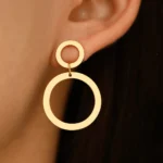 DOTIFI Stainless Steel Earrings 2025 Trend New Geometric Round Fashion Pendant Earrings Women Jewelry Party Girl