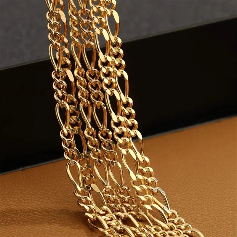 kf-Se1659a64a715408e9327e7eba348fc3dL Shamty Noble Figaro Cuban Link Chain Jewelry Classic Necklace For Men Women Punk Hip Hop Gold Color Luxury Brand Design Fashion - Image 1