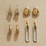 New Gold&Silver Plated Geometric Circle Hoop Earrings for Women Creative Mixed Color Double Layer Ear Hoops Fashion Jewelry Gift