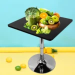 360° Spinning Top Square Bar Table Base Height Adjustable Bar Table For Bedrooms Restaurants Cafes Bars 60*60*45cm