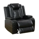 Black Breathable Leather 3-Piece Recliner Sofa Set Power Lift Function with Cup Holders for Living Room Home Theater Comfort