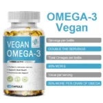 1200mg Vegan OVEGA-3 Plant-Based Omega-3 from Algal Oil Daily Supplement, Rich DHA & EPA, Supports Brain, Eye & Heart Health