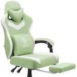 Ergonomic Office Chair With Footrest Lumbar Cushion Bluetooth Speaker 2-Point Massage Height Adjustable Gaming Racing Chair Sofa