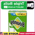 Select-A-Size Paper Towels 12 Triple Rolls 123 Sheets Durable Diamond Texture Absorbent Pick-a-Size Quick Cleanup Household
