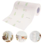 2 Rolls Kitchen Oil Absorbing Cleaning Wipes Printed Durable Wood Pulp Paper Towels Convenient Household Kitchen Cleaning Cloth