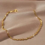 18K Gold Plated Water corrugated bracelet Stainless Steel Fine Chain Bracelet,Elegant Bracelet Jewelry