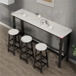 Extra Long Kitchen Bar Table Rectangular Coffee Table Metal Marble Console Table